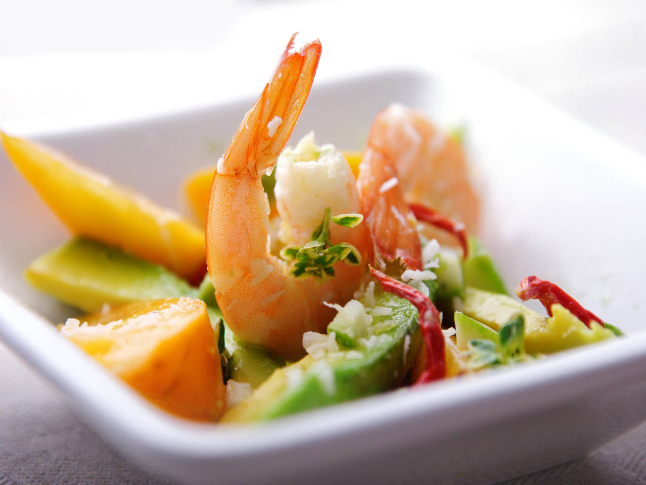  Foto Attraktion  Fangfrische Shrimps mit einem Mangosalat